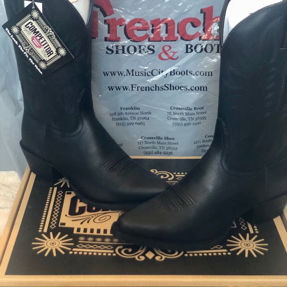 NEW - Competitor Nocona Boots Black Sz 7B